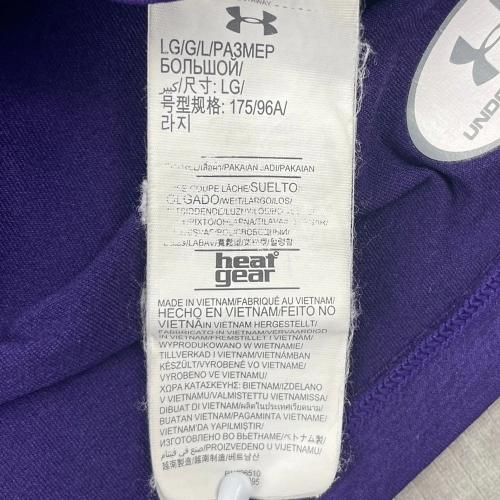 Northwestern Wildcats Under Armour Mens Large Purple Polo HeatGear Shirt